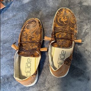 Women’s Tooled Hey Dudes. Never worn!